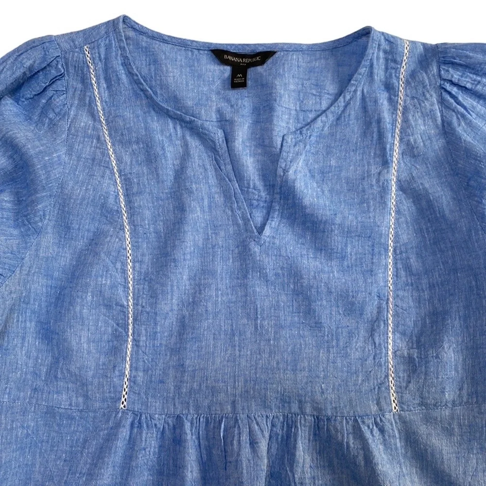 Banana Republic Peplum Boho Peasant Pullover Top Size Medium - Picture 3 of 9